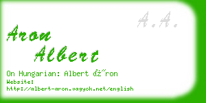 aron albert business card